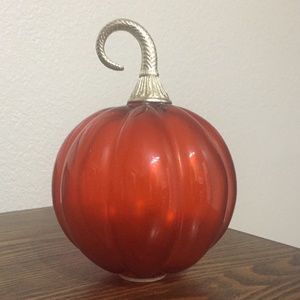 Beautiful Glass Pumpkin for Fall, Halloween orThanksgiving